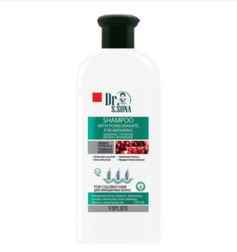 VIPLIFE DR. S. SONA Nar ilə bərpaedici saç şampunu 750 ML resmi