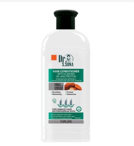 VIPLIFE DR. S. SONA Protein və badam yağı ilə saç kondisioneri 750 ML resmi