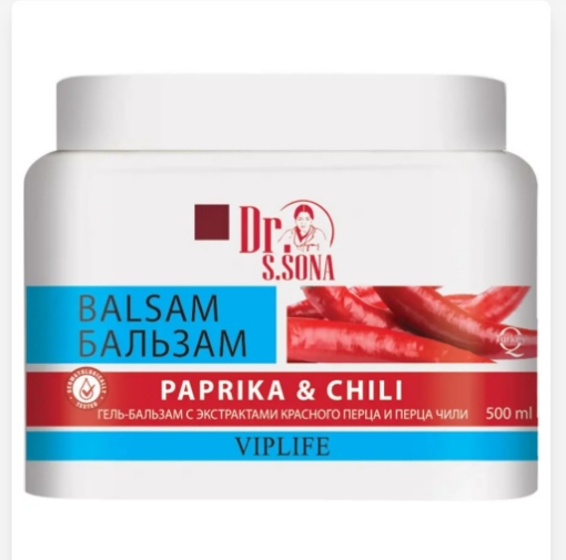 VIPLIFE DR. S. SONA Qırmızı bibər və çili bibəri ilə müalicəvi balzam 500 ML resmi