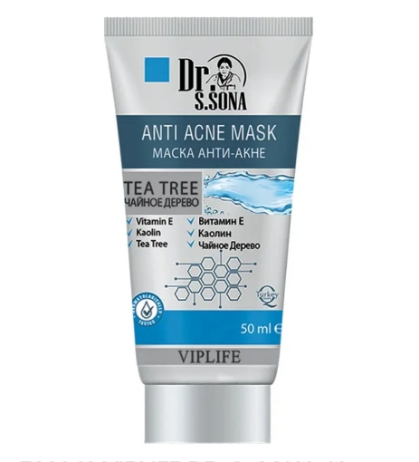 Изображение VIPLIFE DR. S. SONA Akneyə qarşı maska ÇAY AĞACI 50 ML