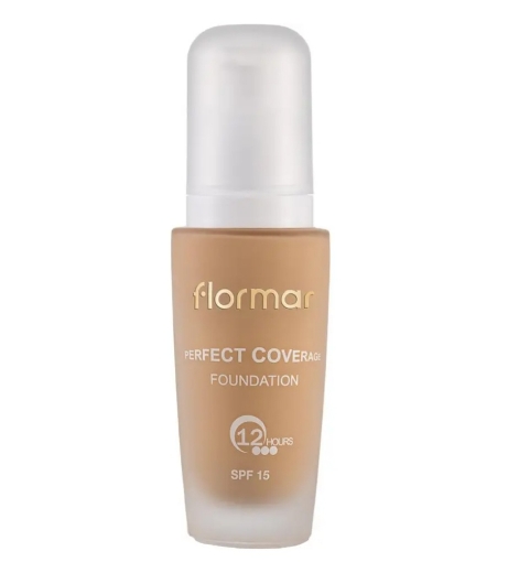 FLORMAR Tonal krem PERFECT COVERAGE 102 yumşaq bej SPF15 30 ml şəkil